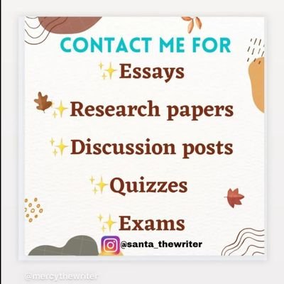 ESSAYS,RESEARCH PAPERS,ONLINE CLASSES
Hey I assist university and college students with their assignments and classes at an affordable https://t.co/aR1JC7D9kM if interes