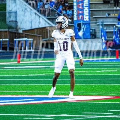 Prescott High School|8702928425|class of 2026💪🏽 |6’1. 165|dual threat safety/slot receiver||40time-4.6||ACT-19||gpa-3.8