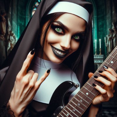 IracondaDemonia's profile picture. I'm Iraconda Demonia, the dark nun of metal, wielding the power of guitar and bass, and leading the charge as the fierce voice of our band, "Iraconda Demonia."