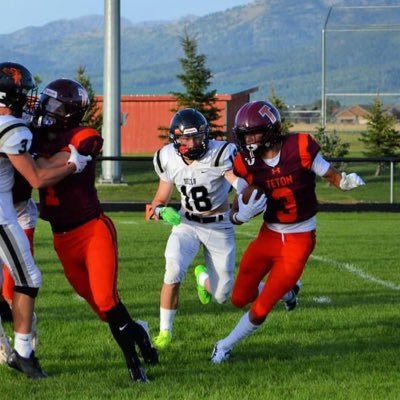 Teton High school | 2027 | DB/RB| 6’2” 175lbs| 75 inch wingspan|Hudle: https://t.co/V4ij1zl8EH