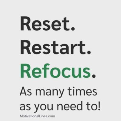 Reset , Restart , Refocus
https://t.co/As43mliQUv.( Physics )