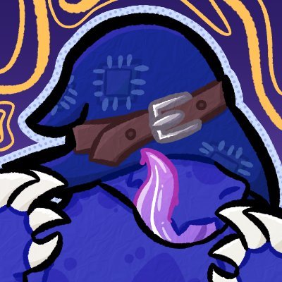 cosmokobold's profile picture. indigo wizard lizard kobold (i yip a lot) (discord and bluesky same as @)