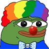 Clown Pepe is a depiction of Pepe the Frog wearing a rainbow wig and red clown nose, which is often accompanied by the term clown world
🤡🌎
