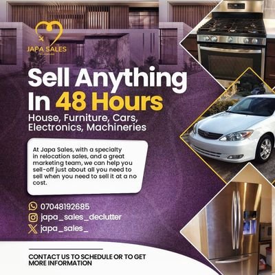 For all relocation(Japa) sales(buy/sell) reachout to us via japasalesforyou@gmail.com or https://t.co/a0lfLNjH1M
we don't do payment on delivery 🚫
RC:7250824