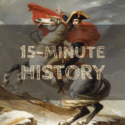 Podcast that walks in the footsteps of history, fifteen minutes at a time. 15-minute episodes covering a person, place, or event in history.