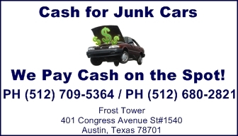 ATXCashforCars's profile picture. Austin Cash for Cars
24/7 Towing & Roadside Assist
& We Pay Cash on the Spot for your Car Running or Totaled - Newer or Old - CALL US!
Same Day Service Avail