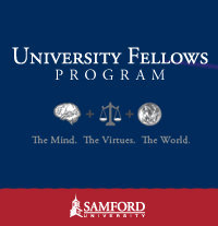 SU_Fellows's profile picture. Official Twitter of Samford's University Fellows Honors Program. The Mind. The Virtues. The World.