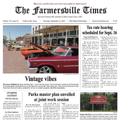 The Farmersville Times, the oldest newspaper in Collin County, is part of the C&S Media Publications. The Times has been covering the community since 1885.