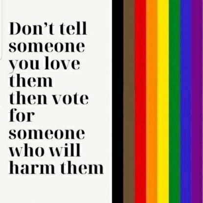 #LGBTQ #LGBT #voteblue #Cleanwater #nonGMO #loveislove #Queer #Gay #NAFO #LGBTQIA #WeCantBeTired #DisabilityRights #GoodTrouble No Lists!