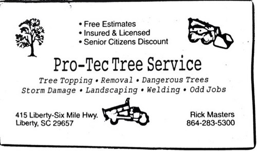 20 years experience. Liberty, SC. Free estimate! Phone:283-5300. Ask for Rick.