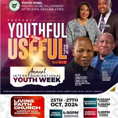 PFNYouthKaduna's profile picture. The PFN Youth Wing is a vibrant part of the Pentecostal Fellowship of Nigeria, dedicated to educating and empowering youths in the Pentecostal faith.