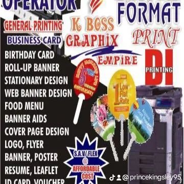 K boss printing & graphics design empire 🌎