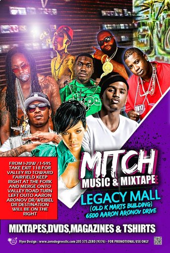 Mitch Music & Mixtape
Legacy mall (old K Marts building)
6500 Aaron Aronov Dri