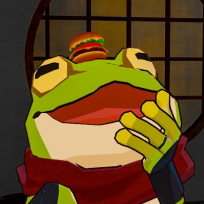 raba_taro's profile picture. VRC用24.08.05～ / 頭にハンバーガー乗せてるカエルがいたらそりゃラバ太郎なんだよなあ