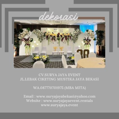 jaya_event's profile picture. jasa sewa alat pesta lengkap.
Hubungi :0877-7070-1975