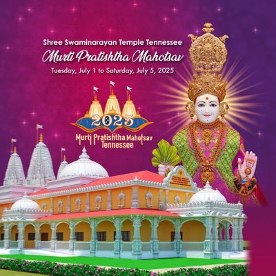 SGadiTennessee's profile picture. Branch of Maninagar Shree Swaminarayan Gadi @sgadimaninagar #SGadiTennessee #TennesseeTemple | Inspirator : #AcharyaSwamijiMaharaj