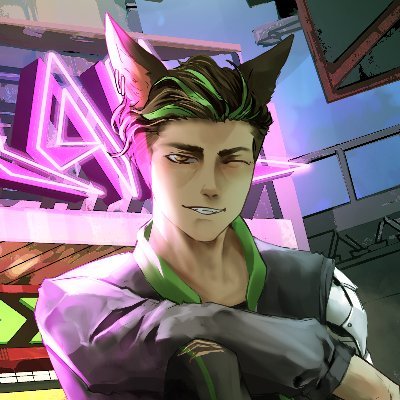 Catboy Assassin VTuber from a cyberpunk future.🎨Concept by @teya021_ 🎨Model by @Onteteisan | Rigging by @MScarekin | Banner art by @vinoillust Art: #kyriosart