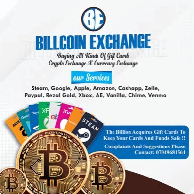 Billcoin exchanging various gift cards and cryptocurrencies, ask for tag 🏷 Apple Pay, Cash App, Zelle, PayPal, Chime, all countries Aza available pin📌💰