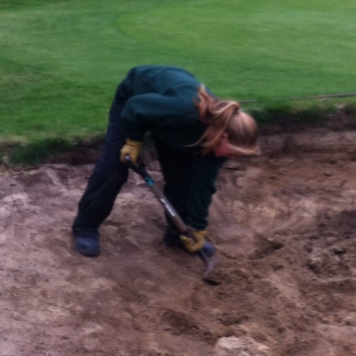 Head greenkeeper @sandownparkgolf 
Love the sunshine and love getting stuck in but not keen on spiders and fox poo!