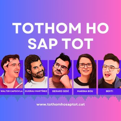 TothomHoSapTot's profile picture. 🎙️Un pòdcast fet amb la màxima ignorància
💬Amb @gerardsese @marinabou @guret_ @Bertiresurrect1 i @WalterCapdevila