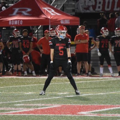 coates_ty's profile picture. 2026 romeo football / 5’10 -  180lbs / Nickel , OLB, Rb / 3.7 gpa / contact - 5867859163 @romeofootball