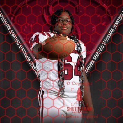 5’11 230 | 2026 OL | Sparkman high school | 18 act | 3.6 Gpa | 2 sport athlete|