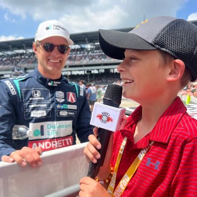 12-year-old kart racer, kid reporter. Youngest member of the INDYCAR media