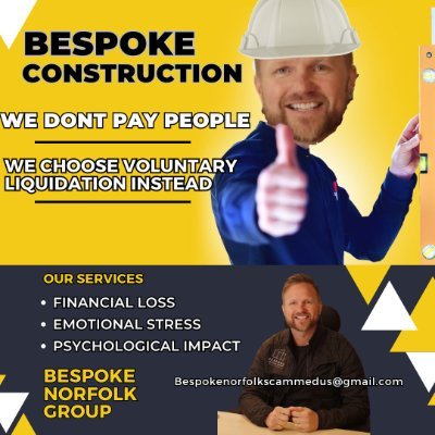 We are a group of people who have been scamed by Stuart Deadman of Bespoke Construction Group based in Kingslynn