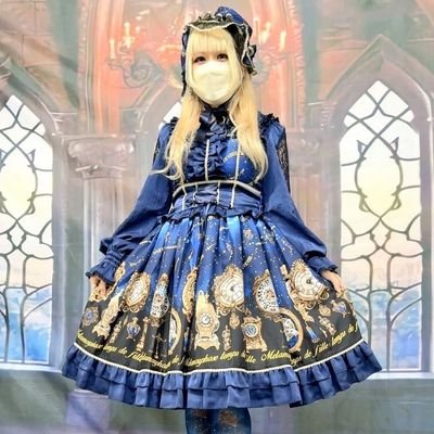 アンシャンテリー猫の王女達の肖像画ジャンパースカート　青 ゆーき🌙KIST🫛xxkist部 (@yu_kichibi): 