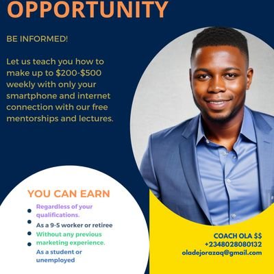 Coach/Affiliate/Online Business Guru/Content Creator/ Digital Marketer/Graphic designer/Forex expert/Import&Export.
Click on this 👉
https://t.co/FkDKEbOXpa