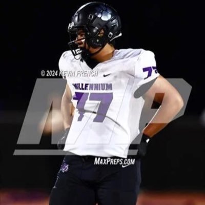6’4, 300, OT, 3.8 GPA, Millennium high school, True 2027 “BEEF” Bench-325, Squat-485, Power clean-265