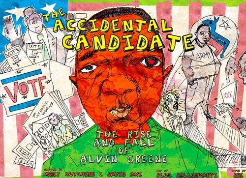 AlvinGreeneBook's profile picture. Tweets from a graphic novel about the stranger-than-fiction U.S. Senate candidacy of Alvin Greene  in South Carolina; published by McFarland & Co.