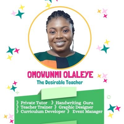 🌟 Early Years Educator | #TheDesirableTeacher
🎨 Inspiring creativity & exploration
💡 TRCN Certified | Teacher Trainer
🌍 Abuja, Nigeria