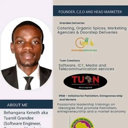 BehanganaKeneth's profile picture. Entrepreneurship | Nutrition | Software Technology | Market Economy | Patriotism | Influential, Inspirational Leadership.