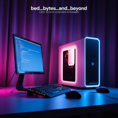 Bed_Bytes's profile picture. 🌙 Late-night coder crafting digital solutions while you sleep. Streaming weekdays at 22:00 UTC+1. Come for the code, stay for the chill vibes.