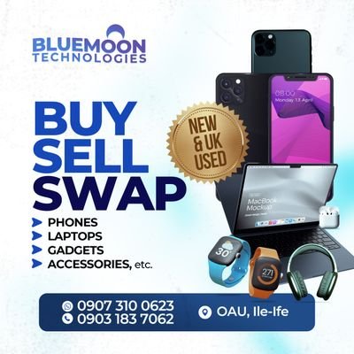 Bellionaire✨️
OAU✨️
CEO BLUEMOON TECHNOLOGIES (Your one_stop gadgets hub)
Send a DM today
https://t.co/88twL8ymT3
N3XDHY7T
YMNQSZBE