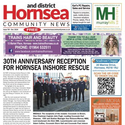Free monthly newspaper. 9000 copies delivered in Hornsea & surrounding villages. Published online. #hornsea #eastyorkshire #hyperlocal
