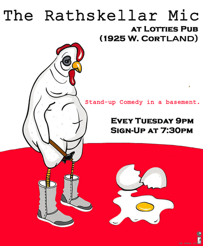 Rathskellar_Mic's profile picture. The Rathskellar Mic is a #free stand-up #comedy open mic hosted by @NotMikeJoyce every Tuesday 9pm at @lottiespub (1925 W Cortland). $2.50 Steinlager & $4 Jamo.