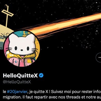 #20Janvier #HelloQuitteX À partir du 20 janvier ailleurs qu’ici