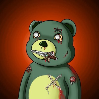 Zobo, with his sickly green fur and lifeless eyes, felt an insatiable hunger—not for food, but for balance and fairness. (Previously Bear Universe NFT)