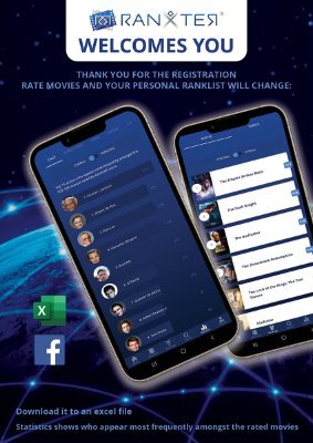 Rate movies and series on a unique way and RanXteR app will add it to your rank list.
Maybe your favourite movie isn't even your favourite movie?!