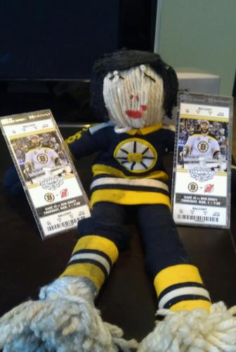 I'm a 1970's Derek Sanderson doll. 1968 Rookie of the Year. Have 2 Rings and set up Bobby on 'the goal'. How you doing?