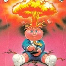 Original Garbage Pail Kids (GPK) meme cards produced by the Topps, in 1985 to parody the Cabbage Patch Kids.