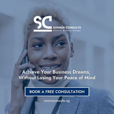 somnia_consults's profile picture. Achieve Your Business Dreams, Without Losing Your Peace of Mind: “Business Advisory and Mental Health Solutions for SMEs and Sidepreneurs.”
