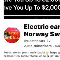 Electric cars Norway Sweden Denmark EV (@electriccarsnor) Twitter profile photo