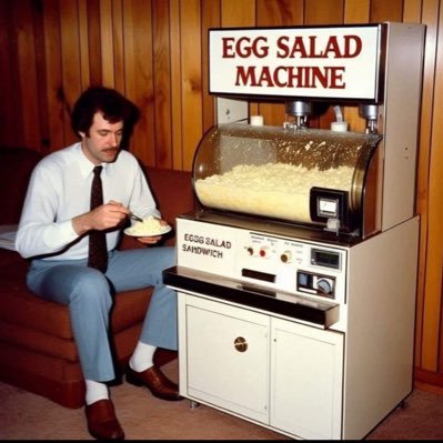 One bet, every day. I run my magical Egg Salad Machine every afternoon when I wake up at 568 seconds past 12:37 and repost the play here. #EggSaladBets