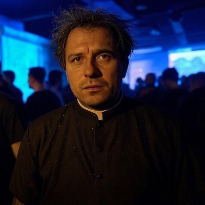 fathermauerfall's profile picture. Catholic Priest lost in Berlin Techno Scene