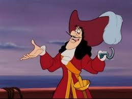 Greetings, I am Captain James Hook, captain of the Jolly Roger. Me and my crew sail the seas trying to capture a flying boy.
