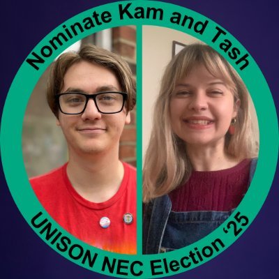 kamTash4NEC's profile picture. Kam & Tash running for UNISON NEC Young Members Seats • Supported by Time For Real Change • All views are our own • Speaking In a Personal Capacity