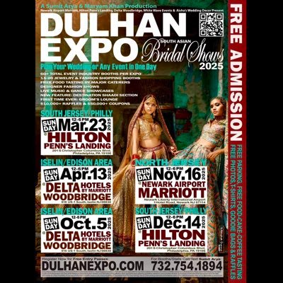 DulhanExpo • Mar.23 (Sun.12-6) Hilton Penn’s Landing, Philly • Apr.13 (Sun.12-6) Delta Marriott Woodbridge NJ • Booths: 732.754.1894 • FreeEntry: https://t.co/RPkdp2itzO